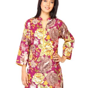 Diva Women Printed Magenta Kurta