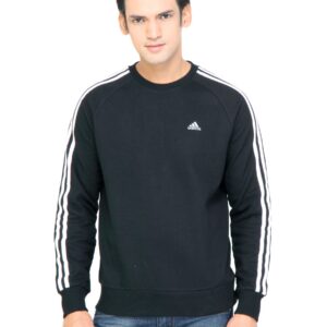 ADIDAS Men Solid Black Sweatshirts