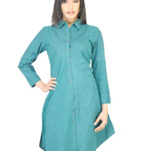 BIBA Women Solid Blue Kurta