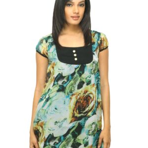 Sepia Women Printed Black & Green Tunic