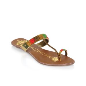 Catwalk Women Beads Golden Flats