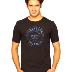 Wrangler Men's Greensboro Raw Edge Black T-shirt