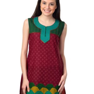 Span Women Maroon Kurta