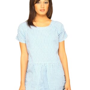 Wrangler Women Long Polka White Blue Black Top