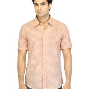 Turtle Men Check Orange Shirt