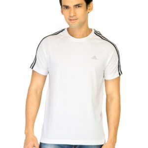 ADIDAS Men Solid White Tshirts