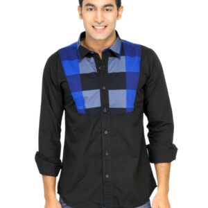 Probase Men Bold Check Black Shirts