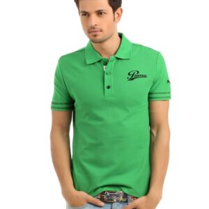 Puma Men Green Polo Neck T-shirt