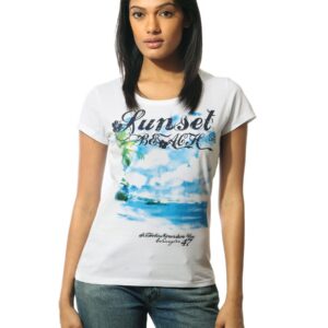 Wrangler Women Sunset Beach White T-shirt