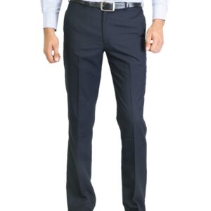 Peter England Men Stripes Navy Blue Trouser