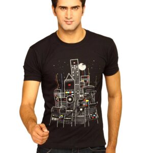Myntra Men's Remote City Black T-shirt