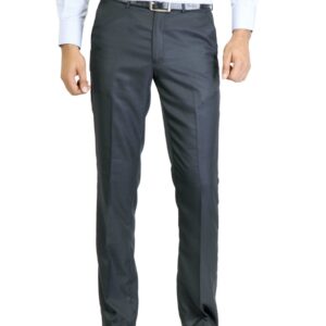 Peter England Men Stripes Navy Blue Trouser