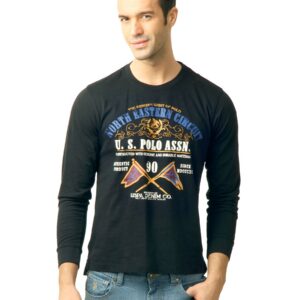 U.S. Polo Assn. Men Printed Black Tshirt