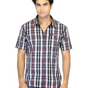 Scullers Men Check Black Shirt