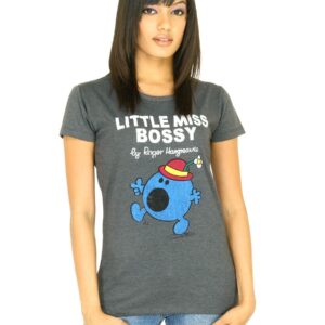 Little Miss Women Printed Dark Grey T-shirt