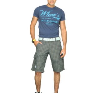 s.Oliver Men Grey Checked Shorts
