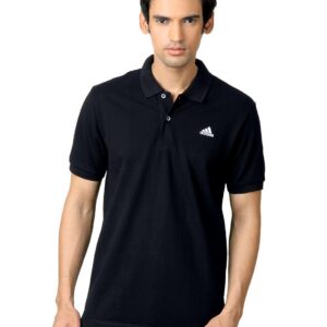 ADIDAS Men Black Polo T-shirt