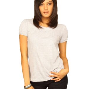 Wrangler Women's Pinstrupe Grey Melange T-shirt