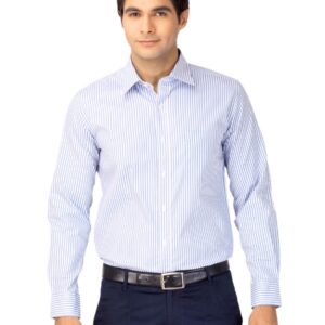 Mark Taylor Men Blue & White Striped Shirt