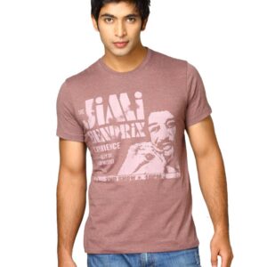 Jimi Hendrix Men's Jimi Experience Brown Melange T-shirt
