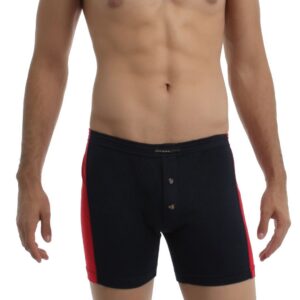 Chromozome Men Navy Blue & Red Trunks