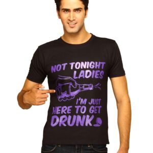Myntra Men's Not Tonight Ladies I am Just Black T-shirt