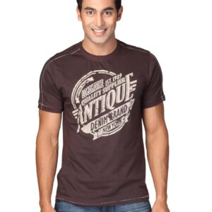 Locomotive Men Solid Langston Brown T-Shirts