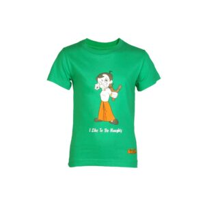 Chhota Bheem Kids Boy I Like to be Naughty Green Tshirt