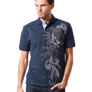John Players Men Polo Navy Blue T-shirt