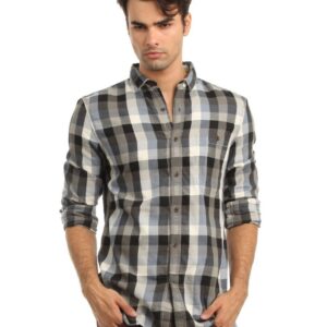 French Connection Men Blue & Black Check Shirt