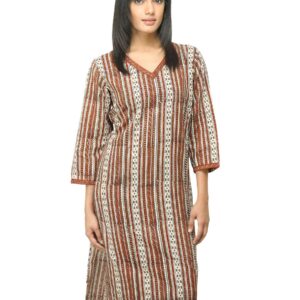 Fabindia Women Rust Printed Kurta