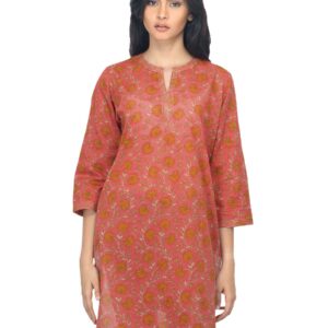 Fabindia Women Printed Red Kurta