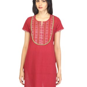 Aurelia Women Striped Red Kurta
