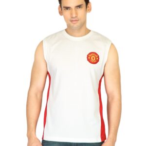 Manchester United Men Solid White Tshirt