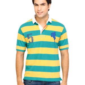 Arrow Sport Men Stripes Yellow Polo Tshirts