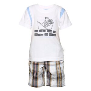 Gini and Jony Boy's Kanon White Blue Infant Kidswear