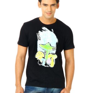 United Colors of Benetton Men Printed Black Tshirts