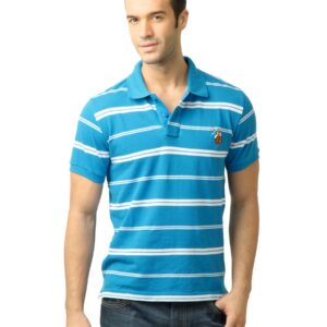 U.S. Polo Assn. Men Stripes Blue  Polo Tshirt