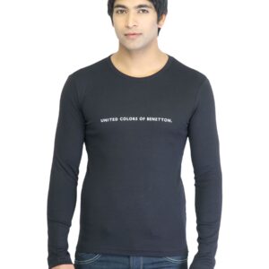 United Colors of Benetton Men Black T-shirt