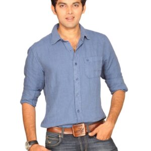 UCB Men Linen Grament Navy Shirt