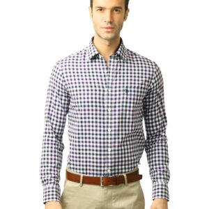 U.S. Polo Assn. Men Checks Purple Shirt
