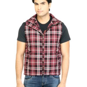 United Colors of Benetton Men Check Maroon Jacket