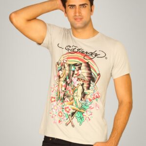 Ed Hardy Men's Geishas & Blossoms Grey T-shirt