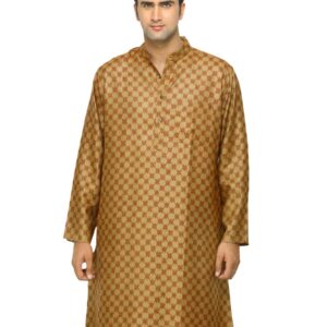 Fabindia Men Printed Mustard Kurta