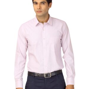 Mark Taylor Men Grey & White Striped Shirt