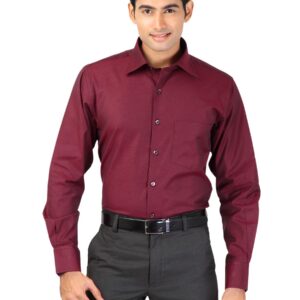 Genesis Men Solid Maroon Shirts