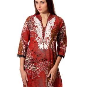 Aneri Women Orange Printed Kurta