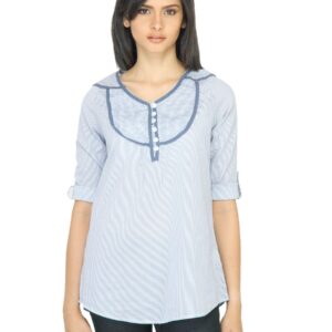 Wrangler Women Lace Blue Top