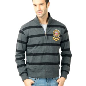 U.S. Polo Assn. Men Striped Grey Sweaters