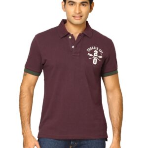 Indian Terrain Men Riley Maroon T-shirt